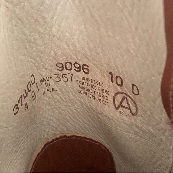 Men’s 10D ACME WELLINGTON Brown Leather Cowboy Boots 9096 Cushioned Insole EXC - Picture 12 of 16